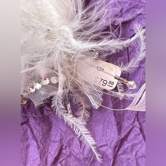 NWT Feather and rhinestone claw clip, bridal wedding - Picture 4 of 7